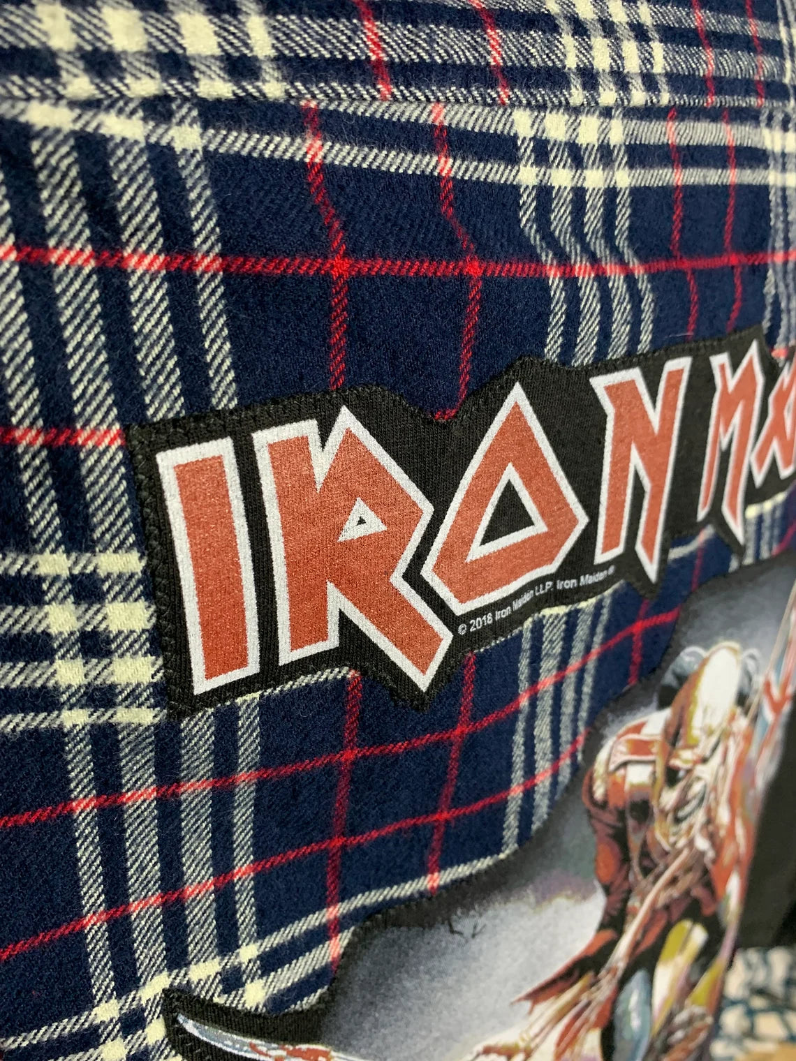 Iron Maiden "the Trooper" Flannel Shirt Custom Rework Large