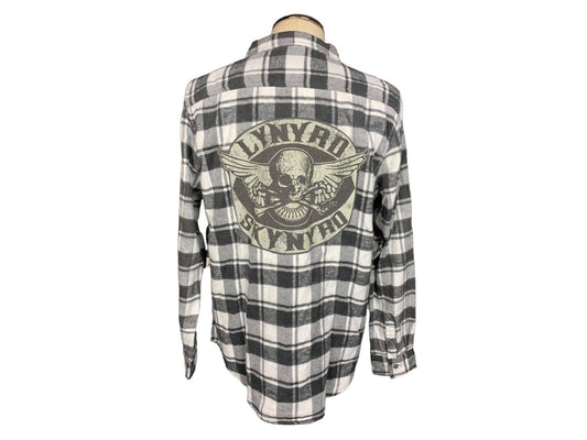 Lynyrd Skynyrd Flannel Shirt Custom Rework L