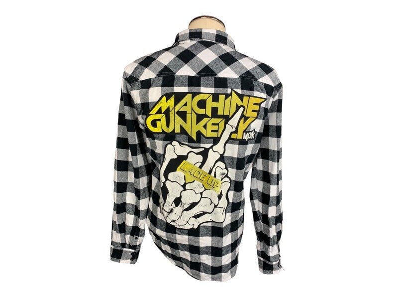 Machine Gun Kelly Lace Up Flannel Shirt Custom Rework Large