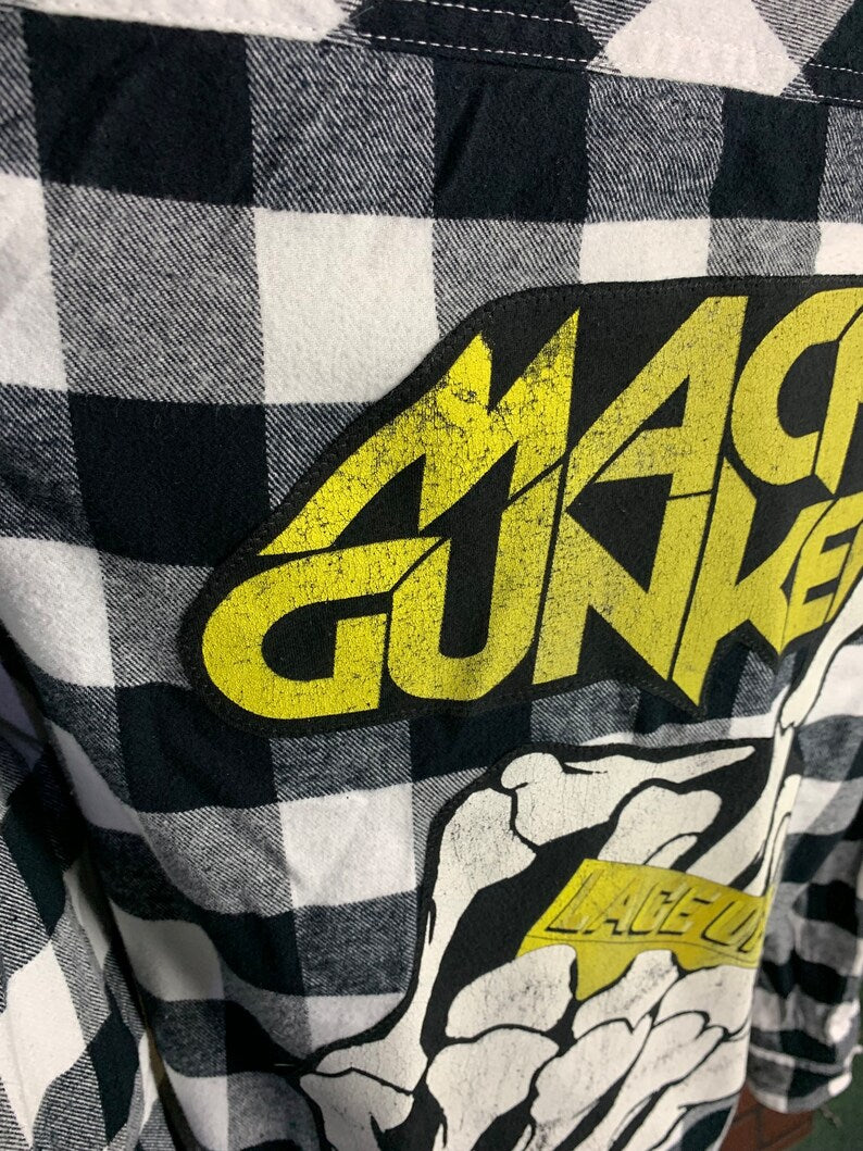 Machine Gun Kelly Lace Up Flannel Shirt Custom Rework Large