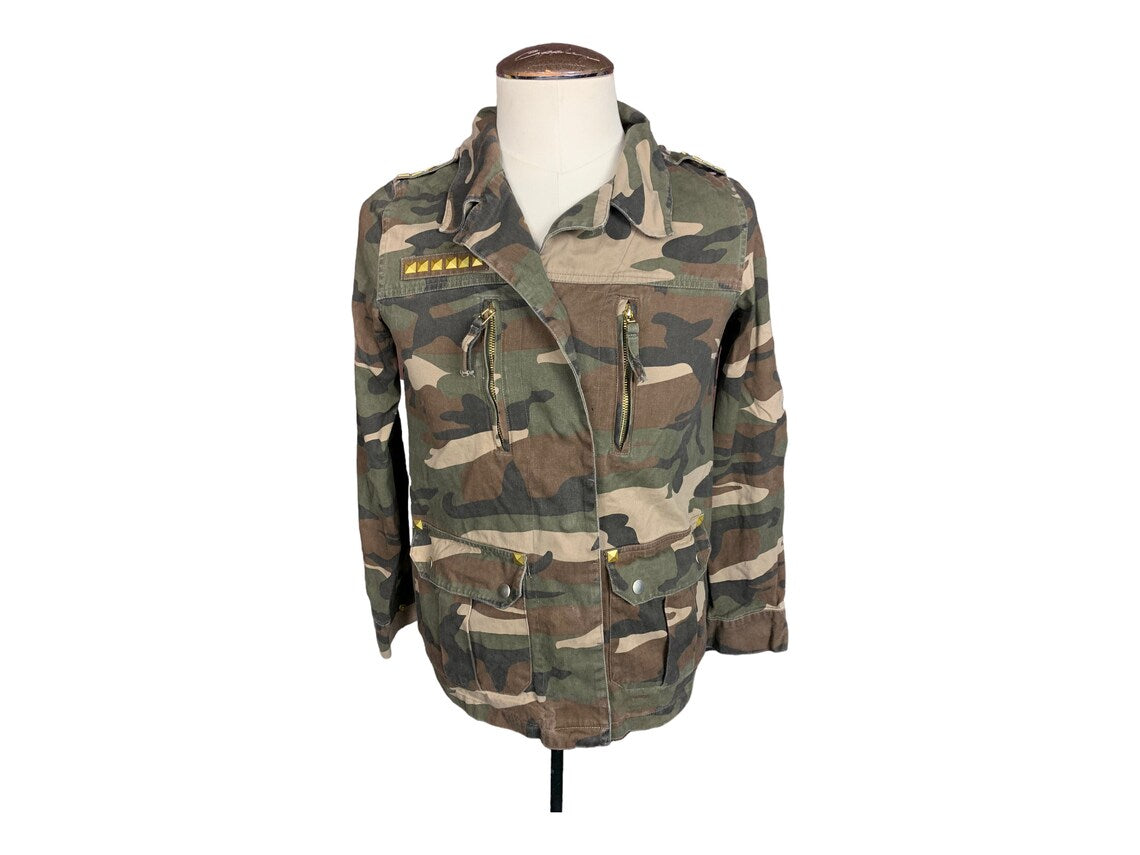 Nas Camo Jacket Custom Rework Ladies M