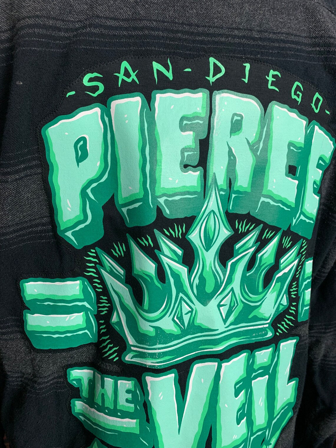 Pierce the Veil Flannel Shirt Custom Rework L