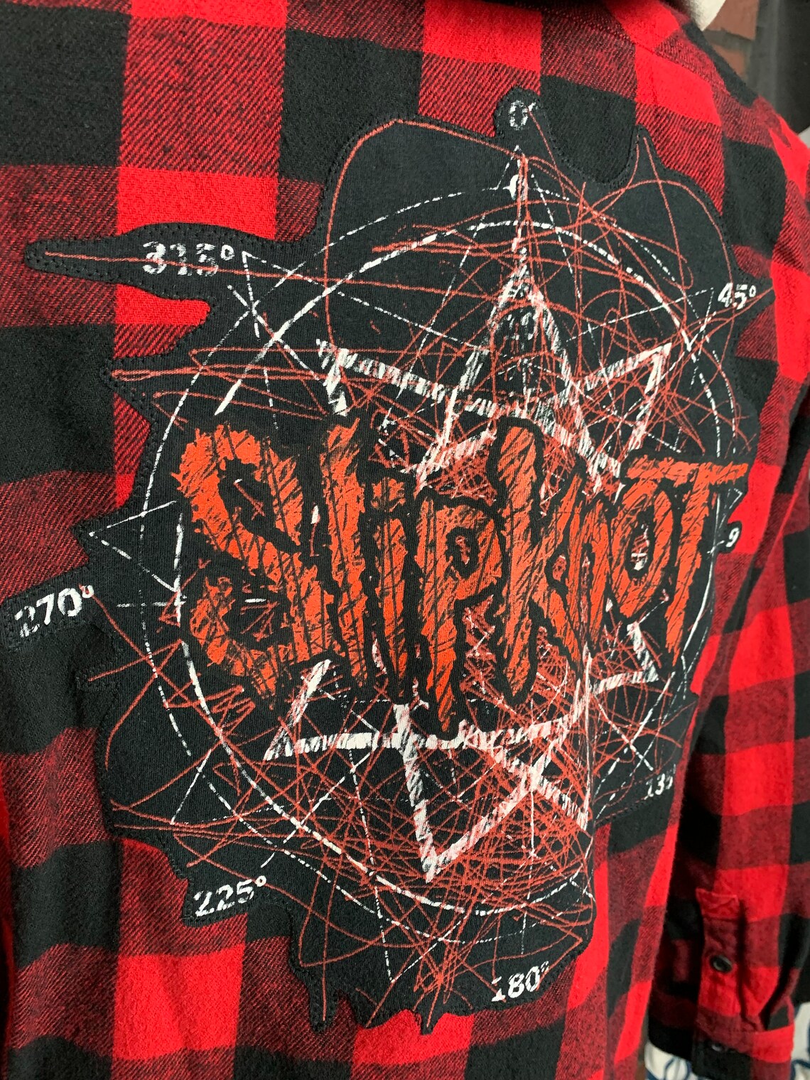 Slipknot Hooded Flannel Shirt Custom Rework M