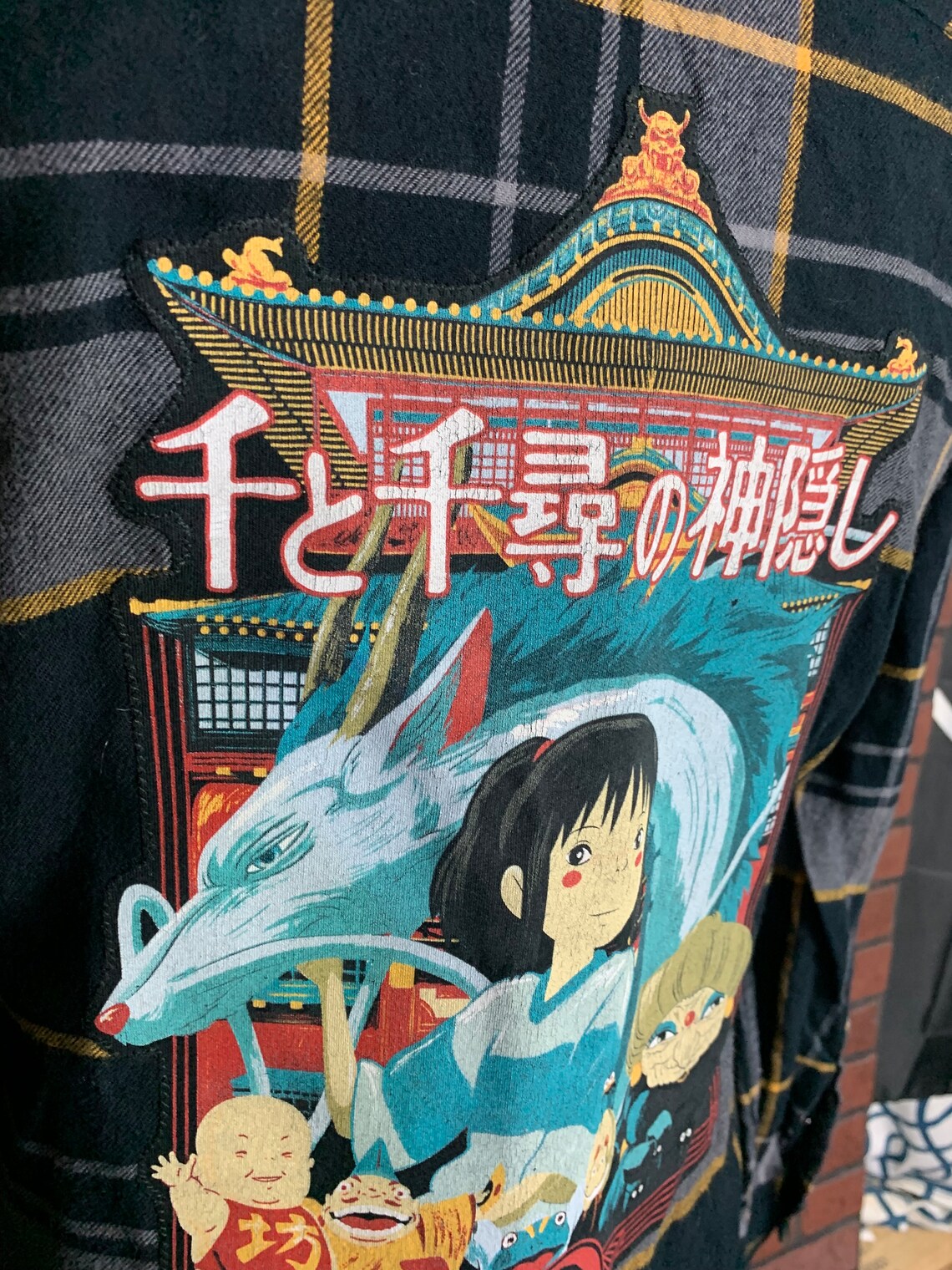 Spirited Away Flannel Shirt Custom Rework Medium