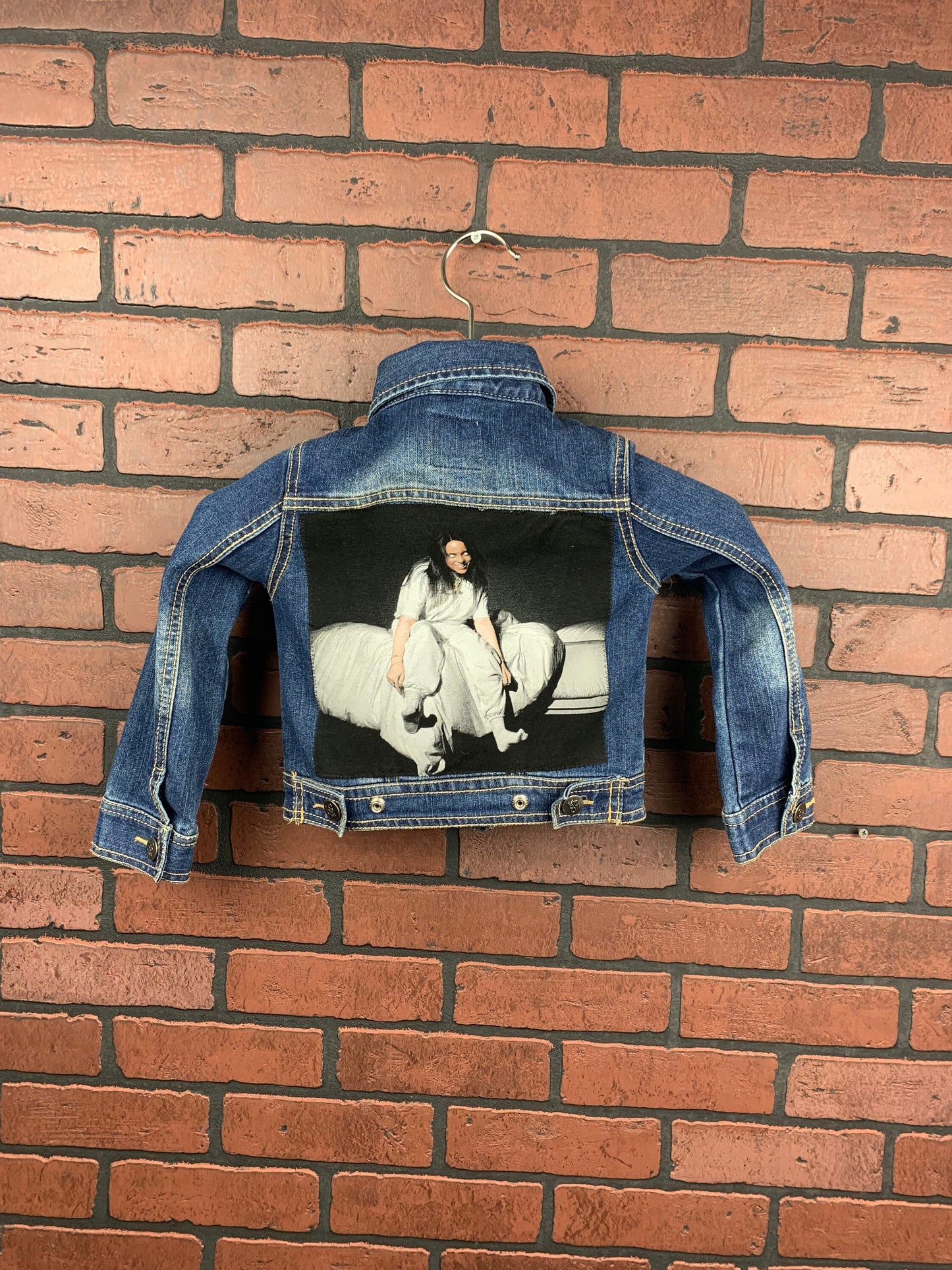 Billie Eilish Toddler Jean Jacket Custom Rework XS 4