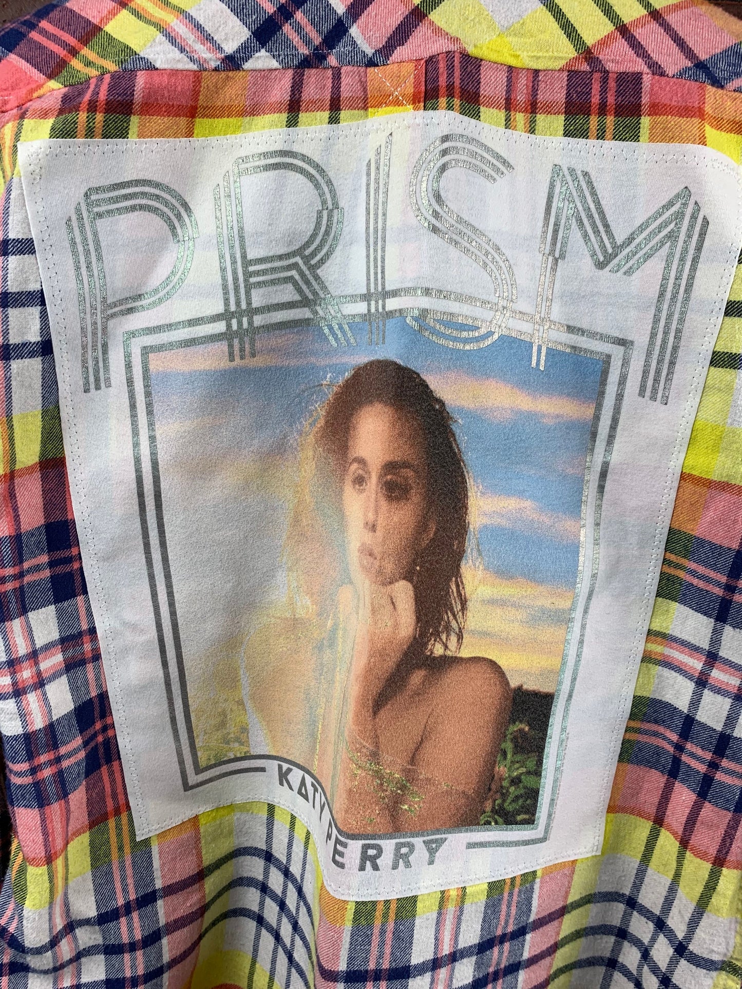 Katy Perry Flannel Shirt Custom Rework Ladies L