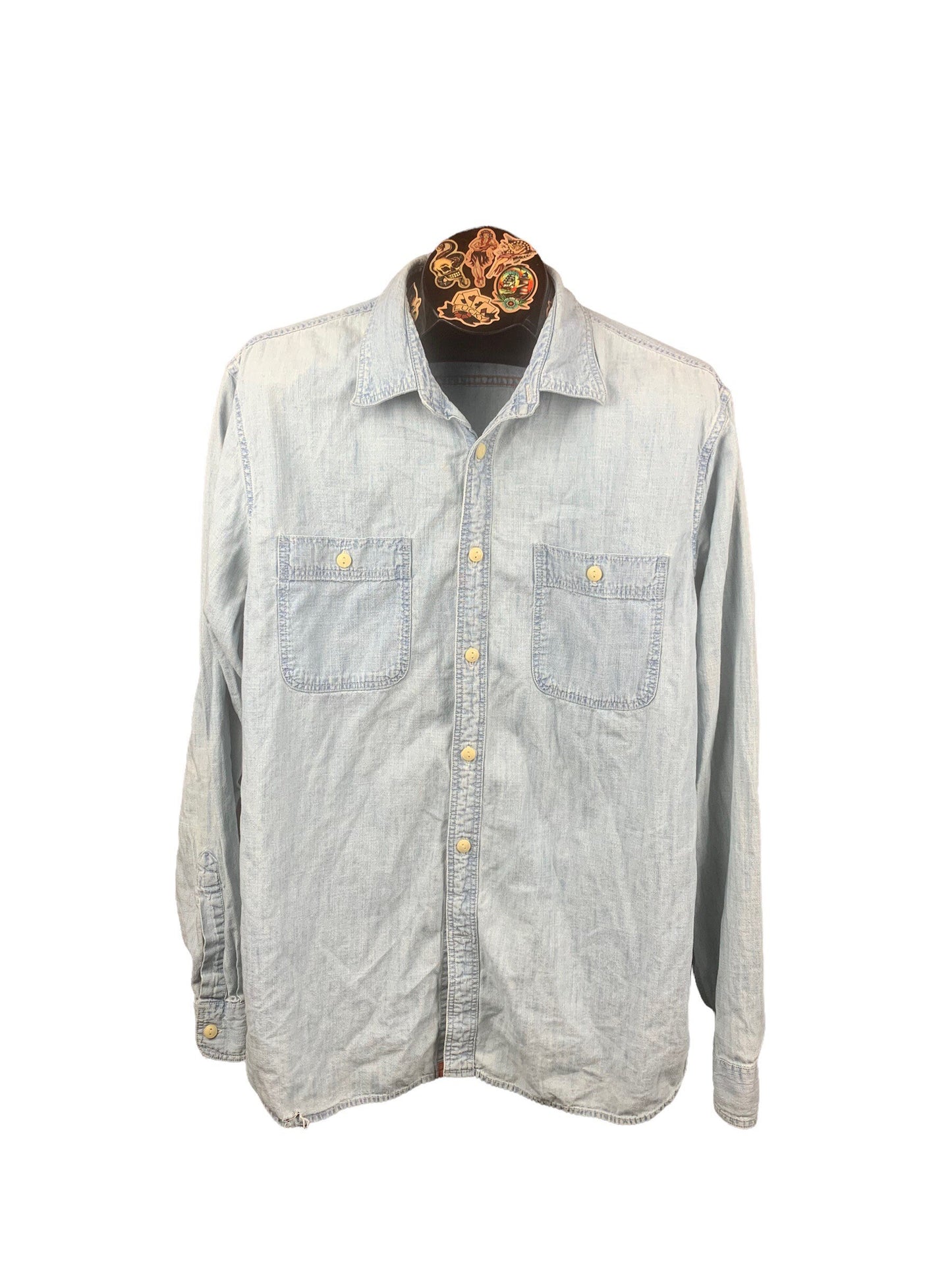 Rascall Flatts Denim Shirt Custom Rework L
