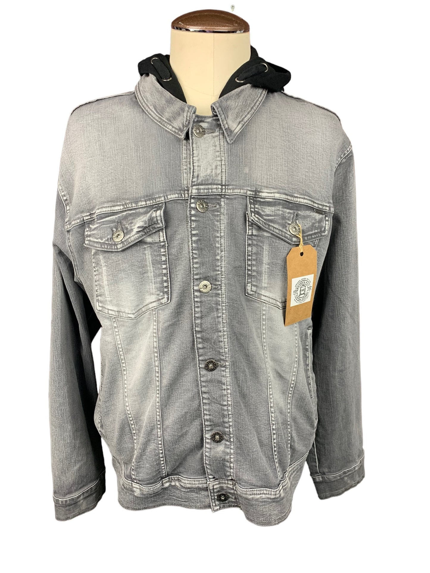 the Rolling Stones Hooded Jean Jacket Custom Rework XXL