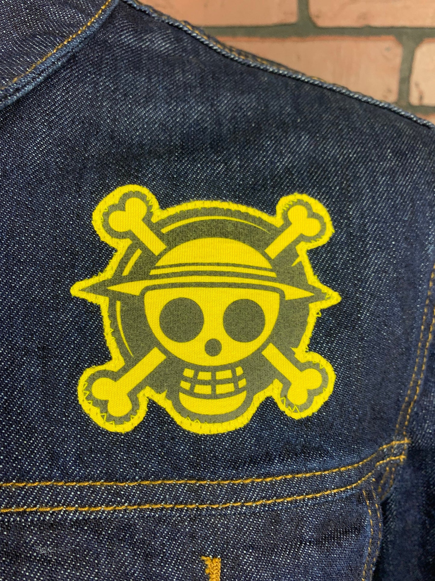 One Piece Jean Jacket Custom Rework L
