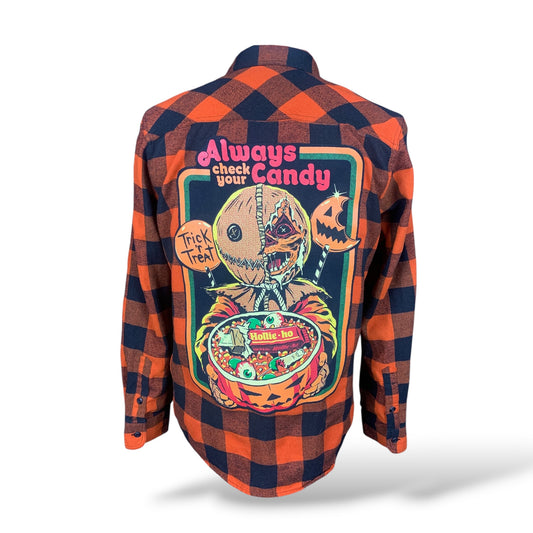Trick r’ Treat Flannel Shirt Custom Rework Size Medium