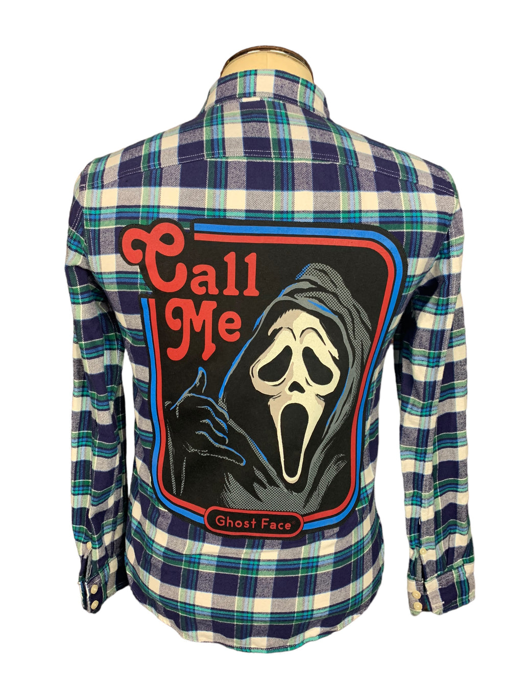Ghostface Flannel Shirt Custom Rework XS