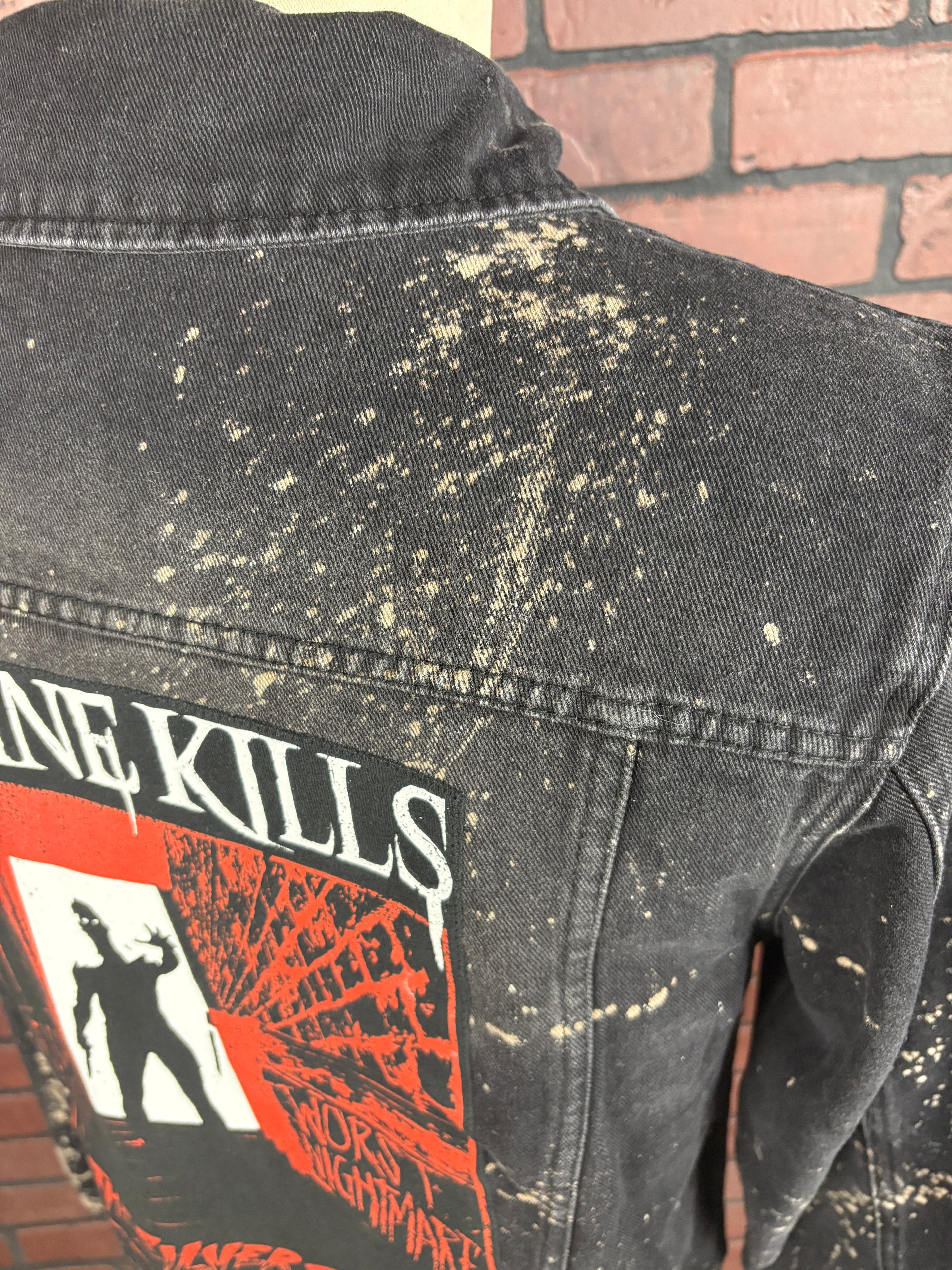 Ice Nine Kills Reworked Jean Jacket - Bleach Splatter edition size Large