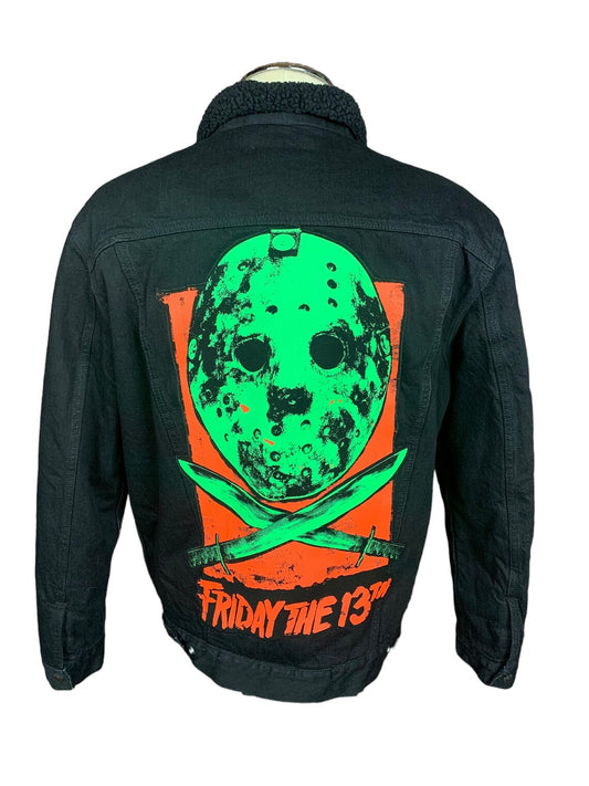 Friday the 13th Jean Jacket Custom Rework Levis Sherpa Lined XL