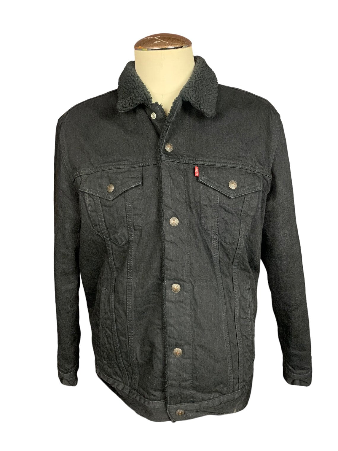 Friday the 13th Jean Jacket Custom Rework Levis Sherpa Lined XL