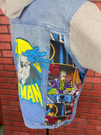 Batman Hooded Denim Jacket Custom Rework Size XL