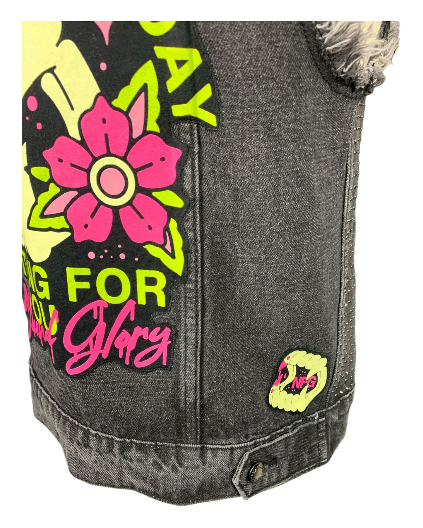 New Found Glory Denim Vest Custom Rework Ladies Medium