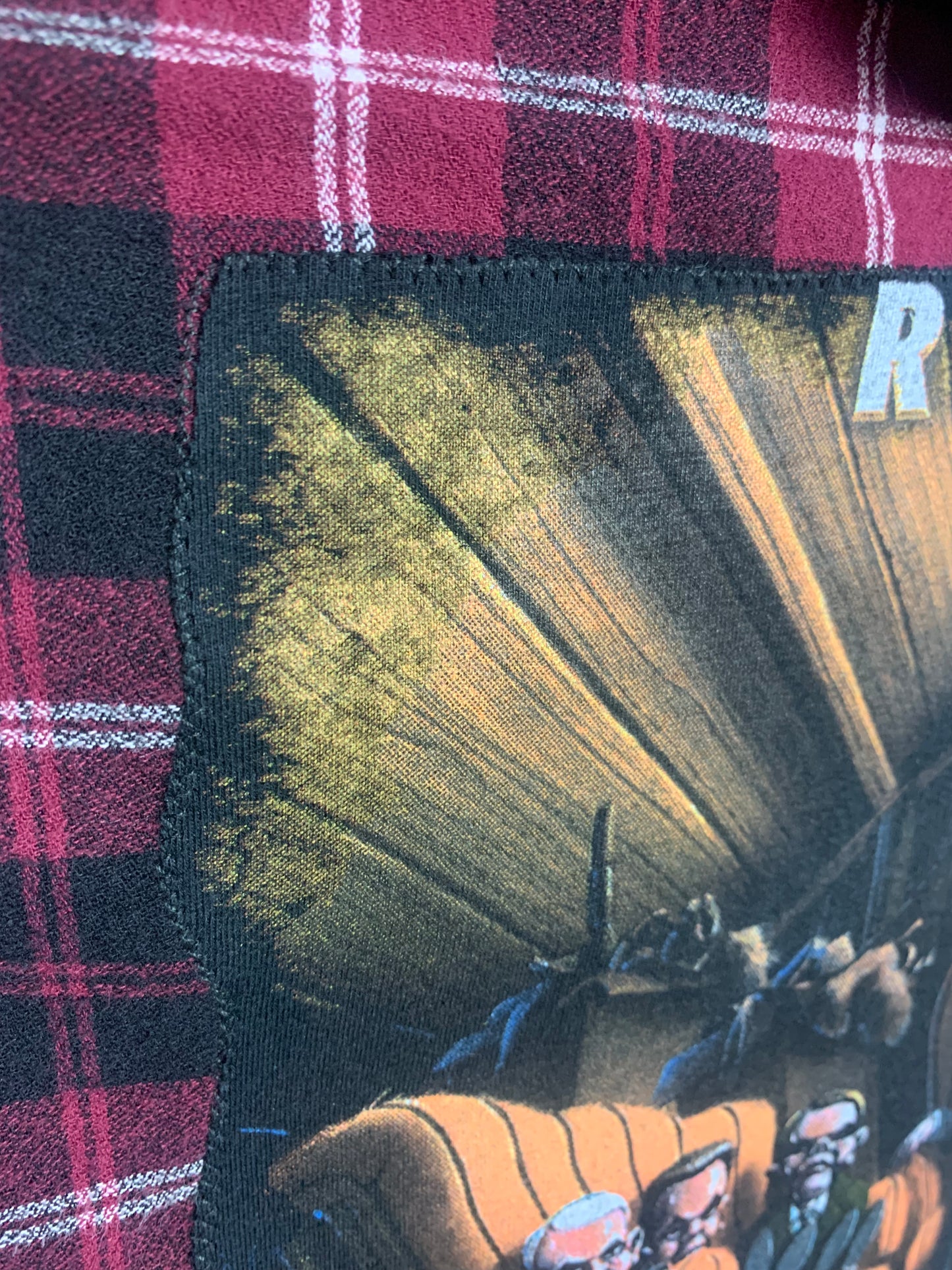 Goosebumps Hooded Flannel Shirt Custom Rework Size Medium