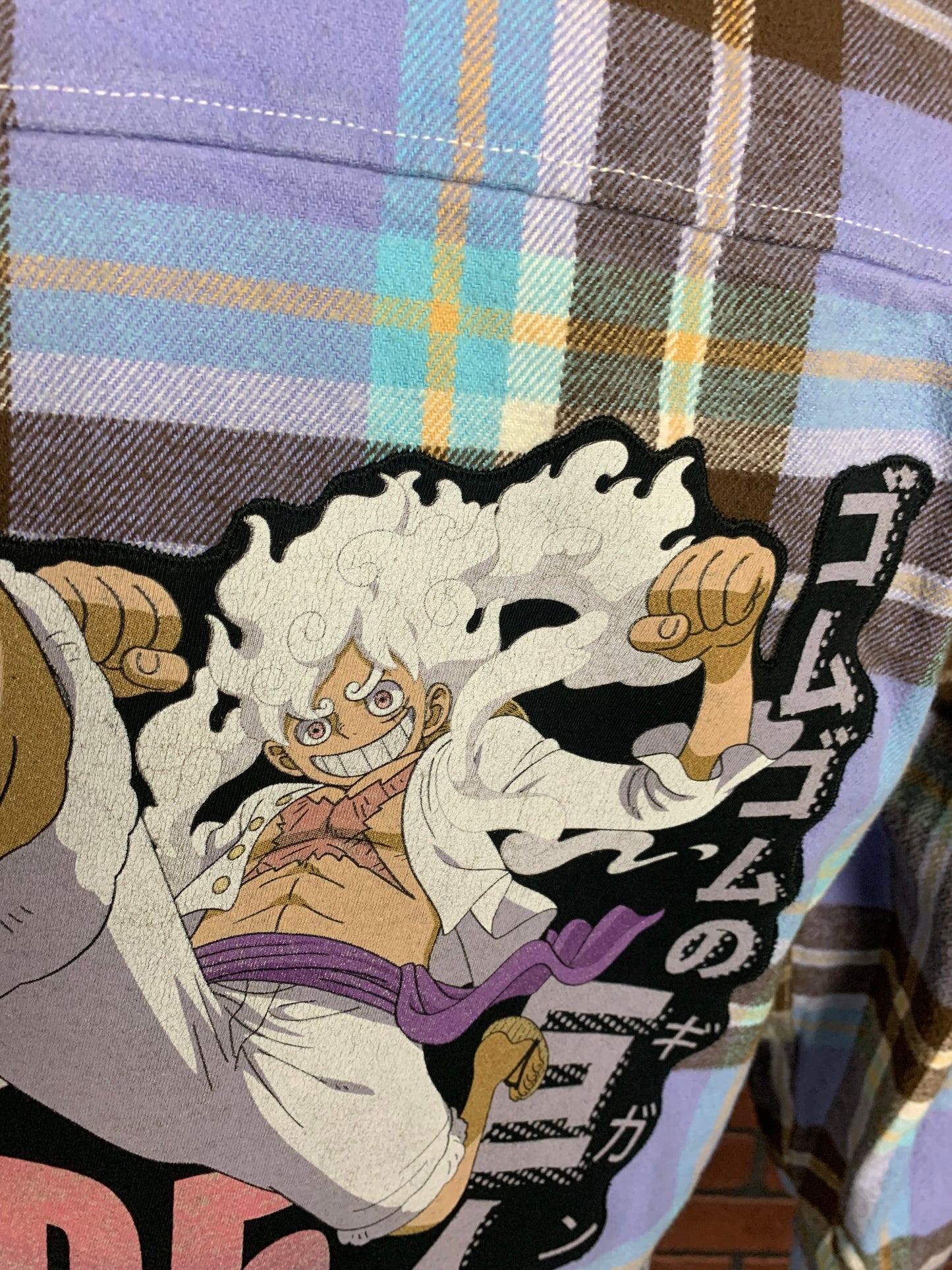 One Piece Flannel Shirt Custom Rework Large