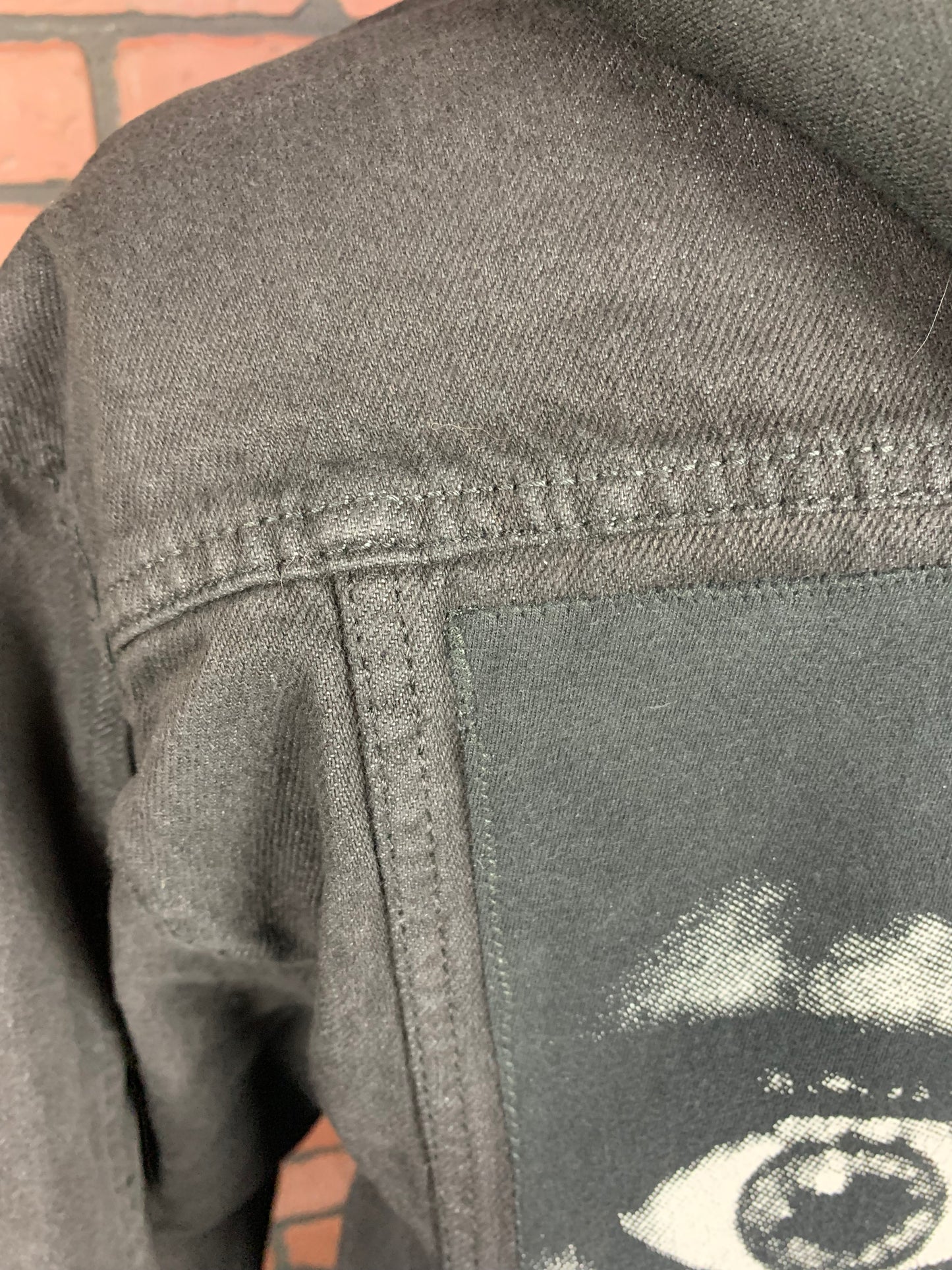 Scream Hooded Jean Jacket Custom Rework Size XL