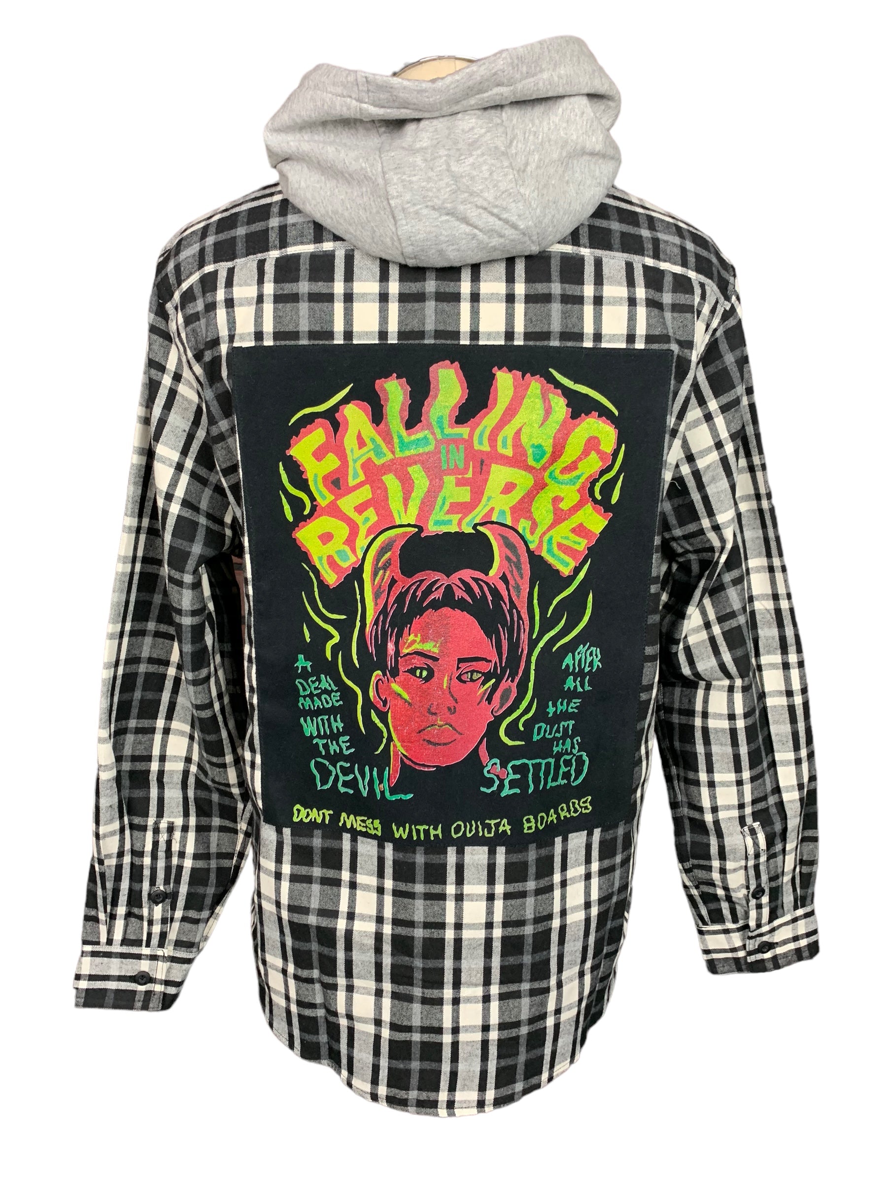Falling in Reverse Flannel Shirt Custom Rework XL