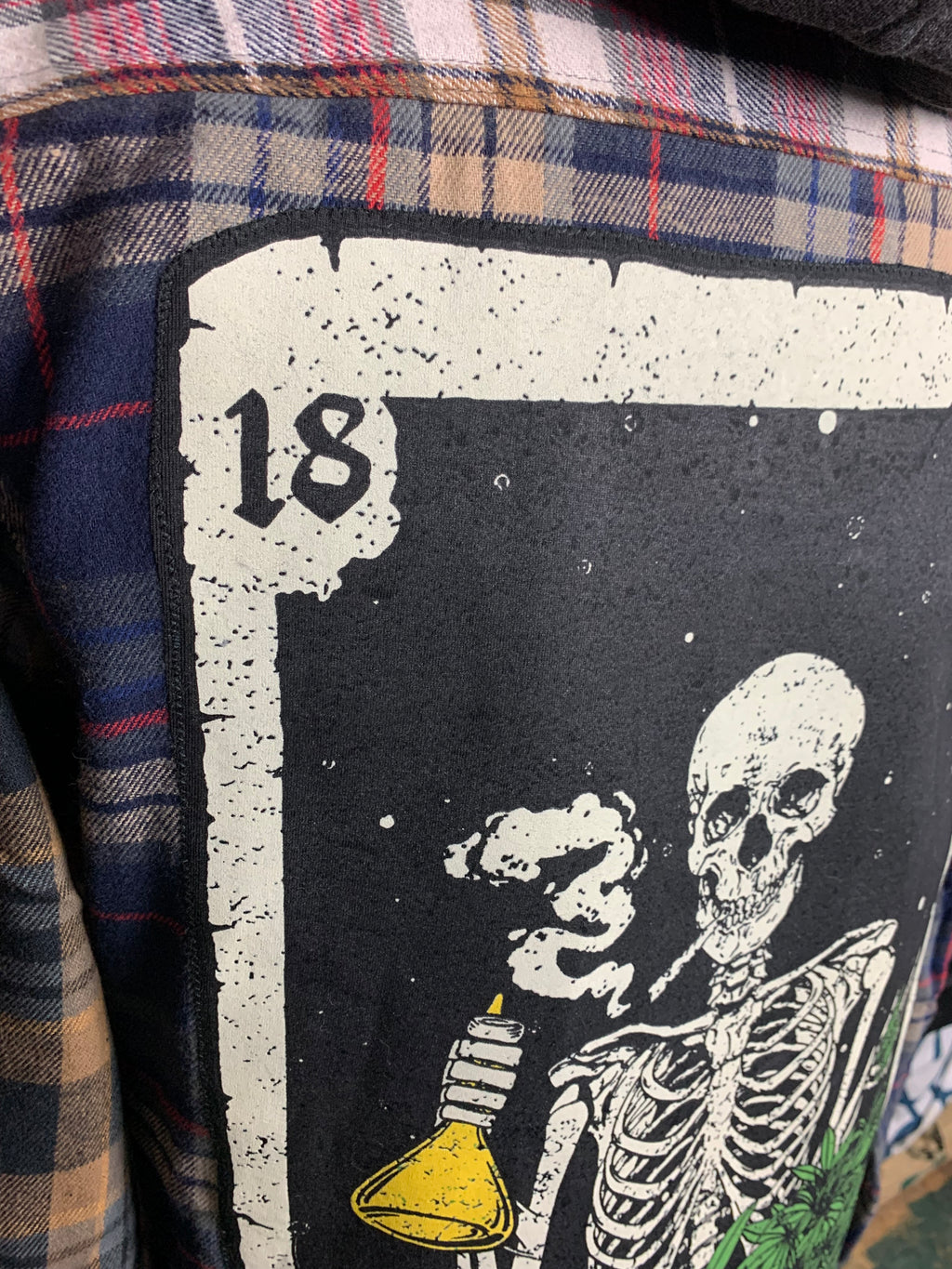 The Stoner Tarot Card Flannel Custom Rework XL