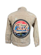 Johnny Cash Distressed Reworked Denim Jacket — Medium