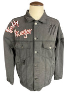 A Nightmare On Elm Street Denim Jean Jacket Custom Rework XL