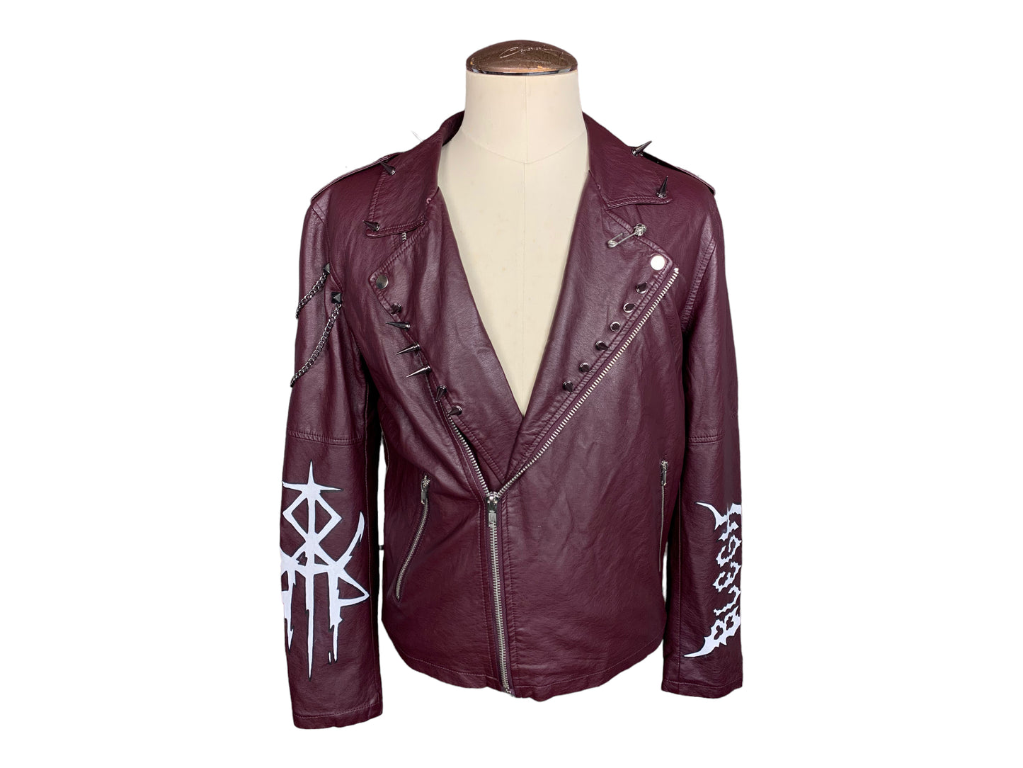 Lorna Shore Faux Leather Jacket Custom Rework L