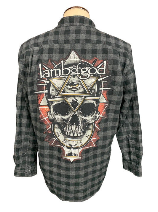 Lamb of God Flannel Shirt Custom Rework
