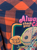 Trick r’ Treat Flannel Shirt Custom Rework Size Medium