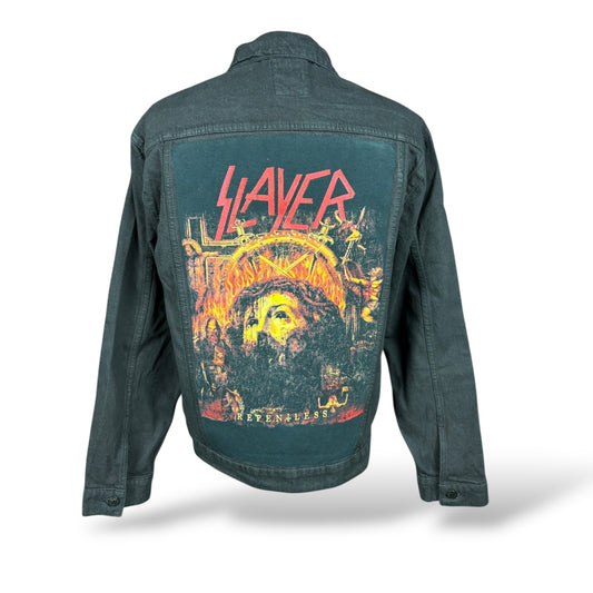 Slayer Denim Jean Jacket Custom Rework Large