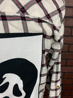 Scream Ghostface Flannel Shirt Custom Rework Size XL