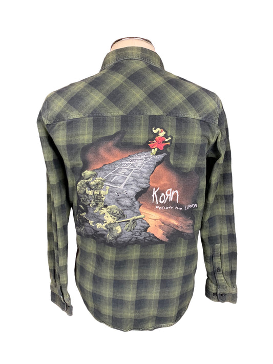 Korn Flannel Shirt Custom Rework M