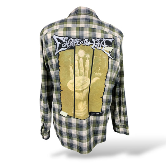 Escape the Fate Button Down Shirt Custom Rework XL