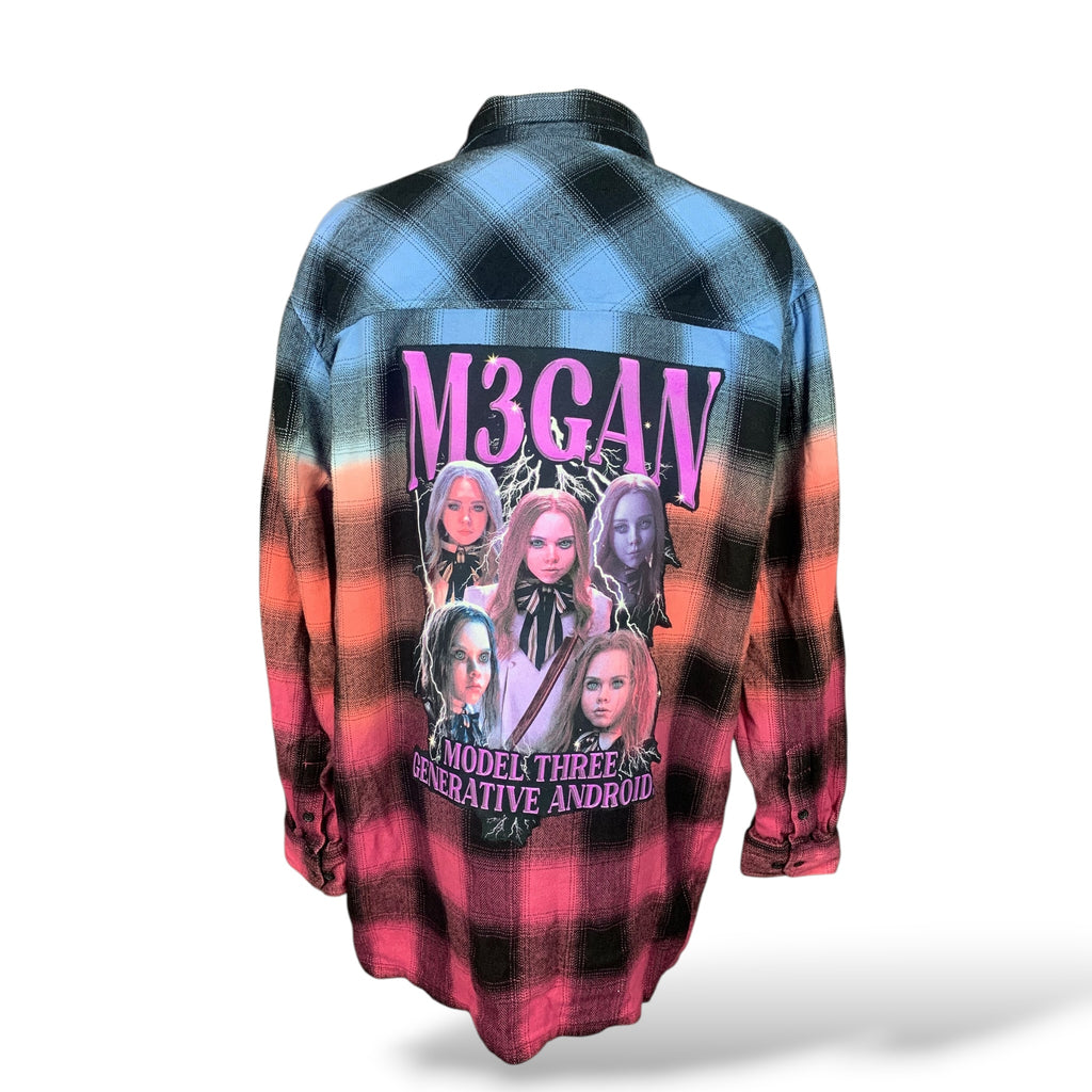 M3GAN Flannel Shirt Custom Rework Size XXL