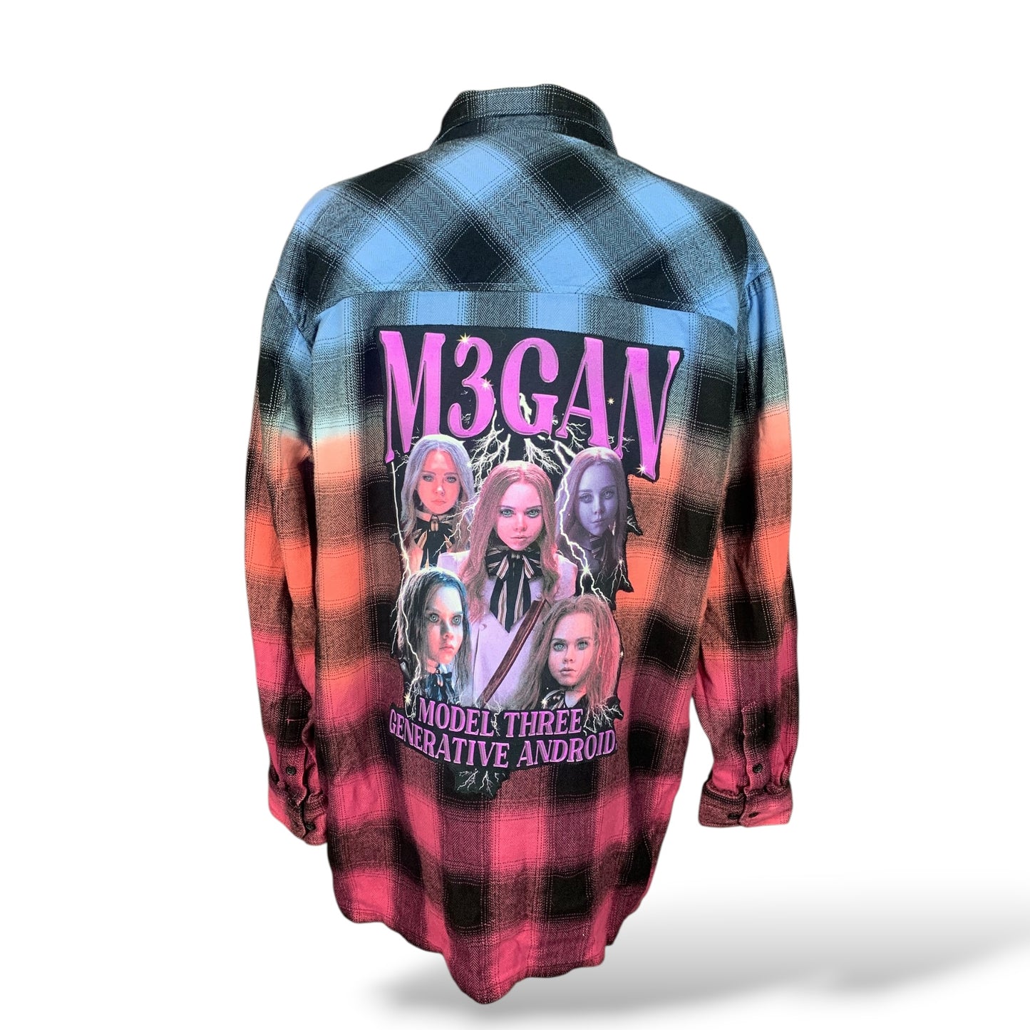 M3GAN Flannel Shirt Custom Rework Size XXL