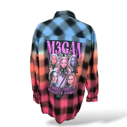 M3GAN Flannel Shirt Custom Rework Size XXL