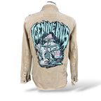 Ice Nine Kills Mushroom Skull Reworked Denim Jacket — Large