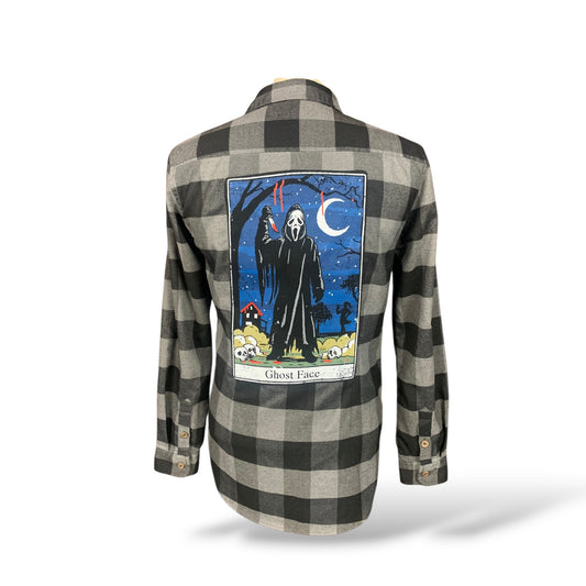 Ghostface Tarot Flannel Shirt Custom Rework Size Small