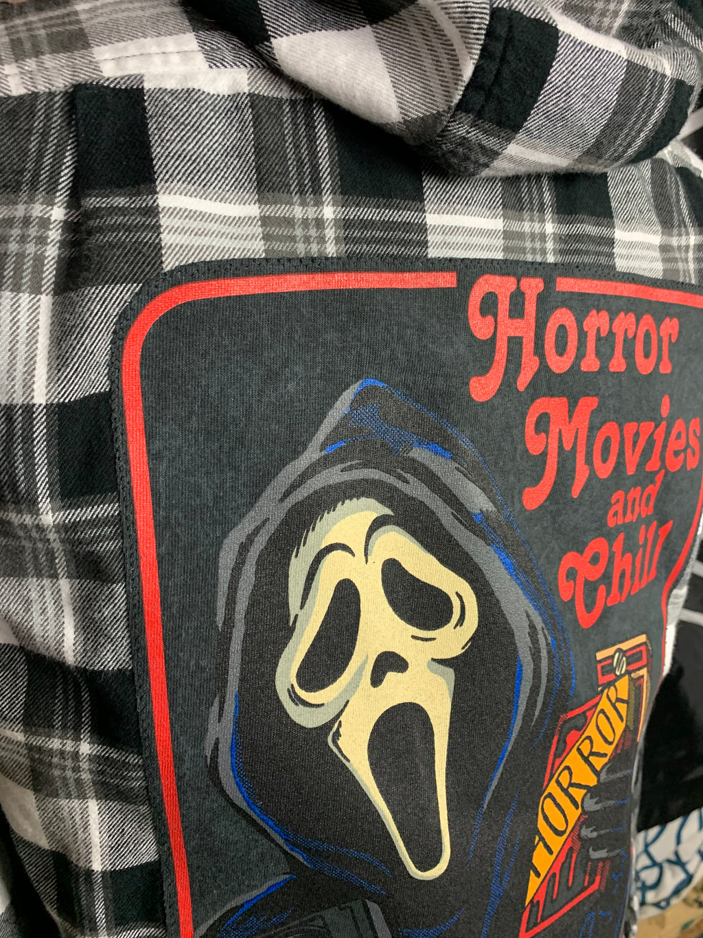 Ghostface Flannel Shirt Custom Rework S