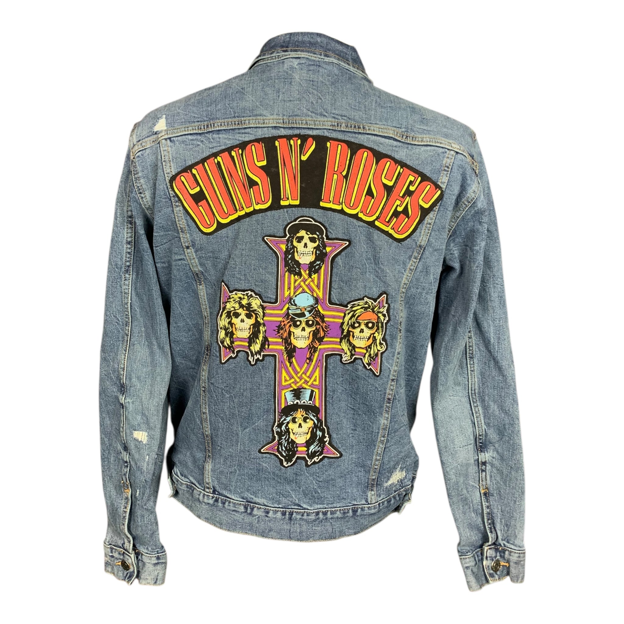 Guns n Roses Jean Jacket Custom Rework Size Large