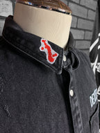 Dexter Blood Spatter Denim Jacket Custom Rework Size Large