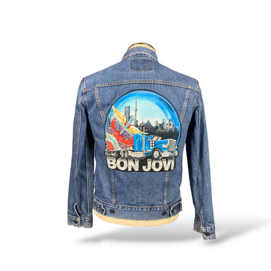 Bon Jovi Denim Jacket Custom Rework Size Small