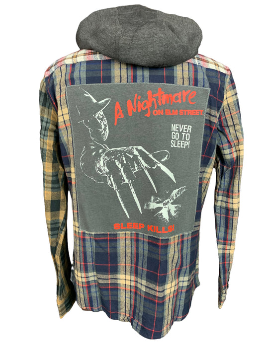 Nightmare on Elm Street Flannel Shirt Custom Rework M
