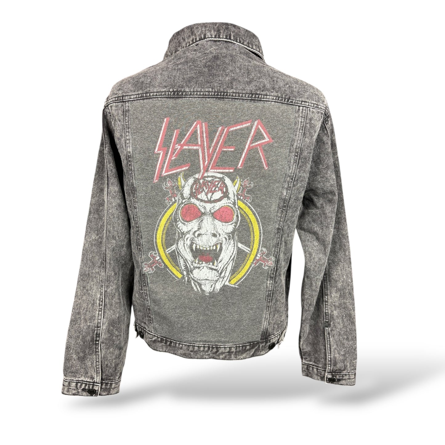 Slayer Denim Jean Jacket Custom Rework Medium