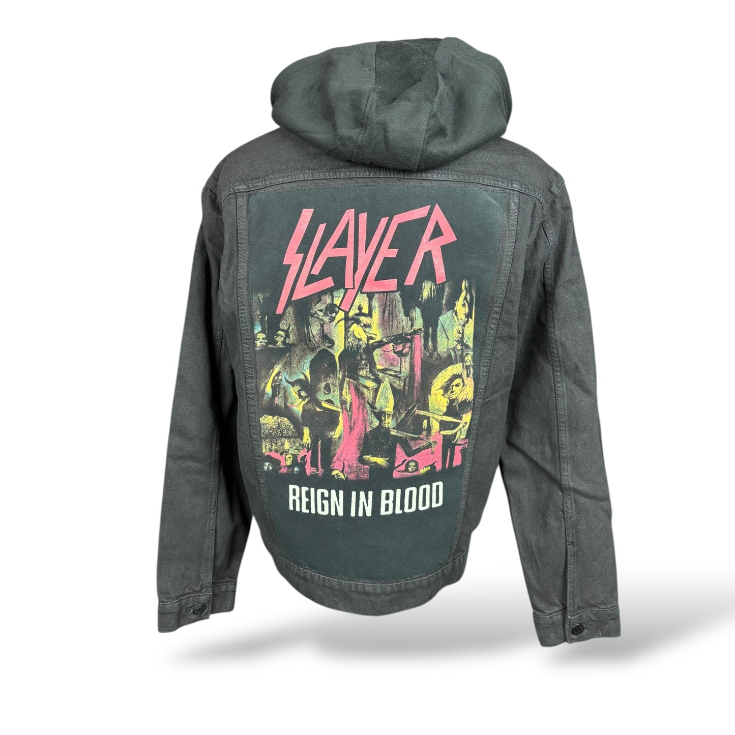 Slayer Denim Jean Jacket Custom Rework Large