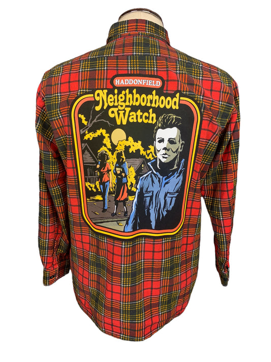 Michael Myers Neighborhood Watch Flannel Custom Rework S