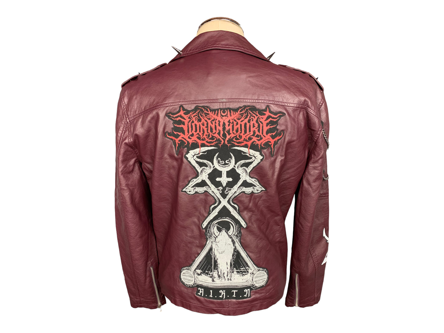 Lorna Shore Faux Leather Jacket Custom Rework L
