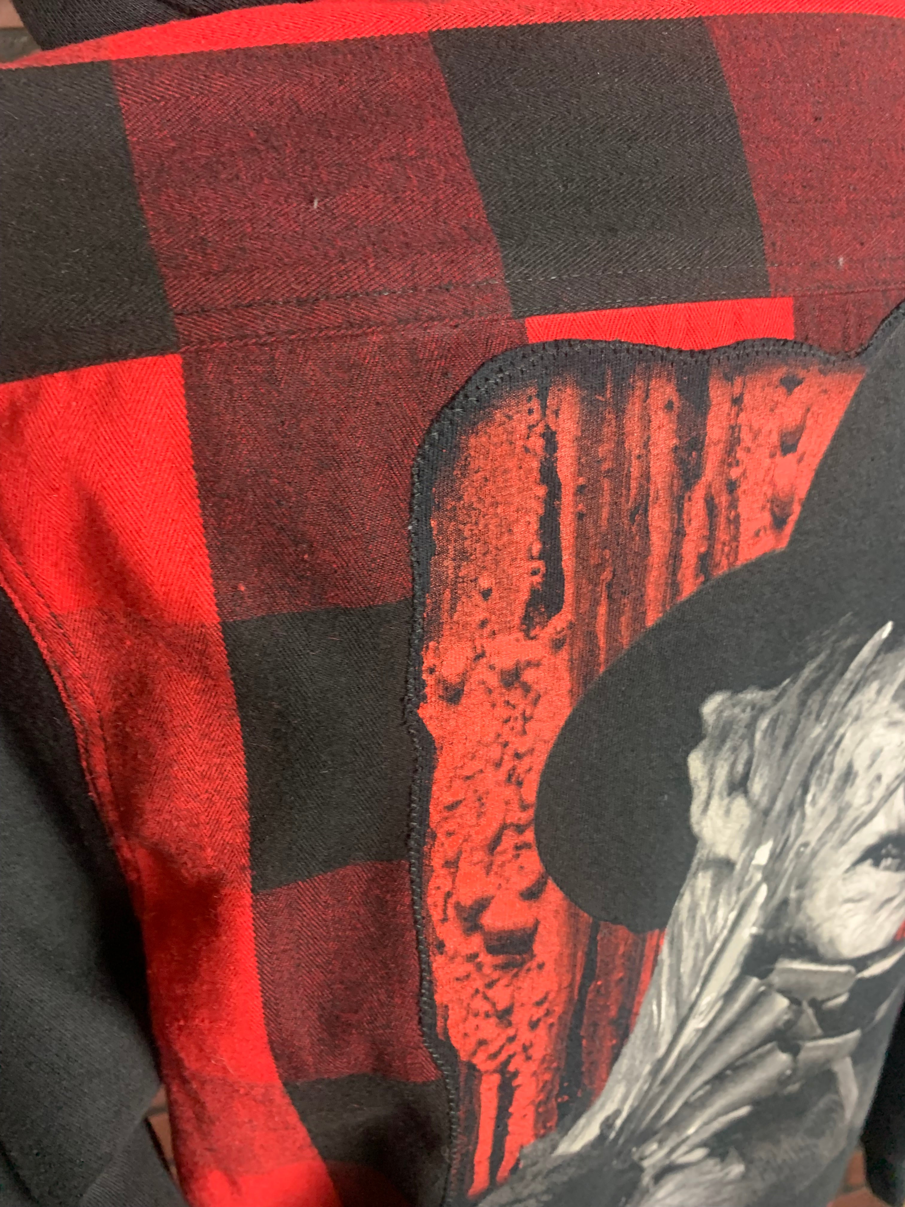 Nightmare on Elm Street Hooded Shirt Custom Rework Size XL