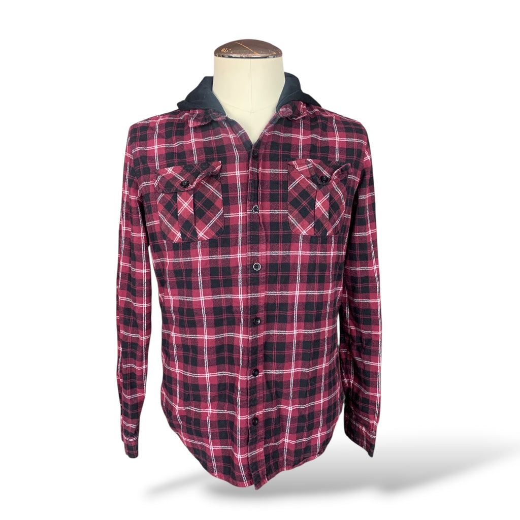 Goosebumps Hooded Flannel Shirt Custom Rework Size Medium